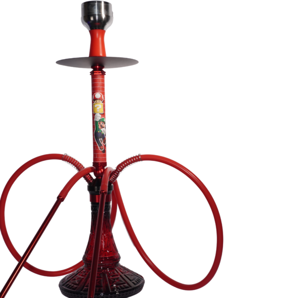 Luxury Glass Hookah - 2Pipe(Red)